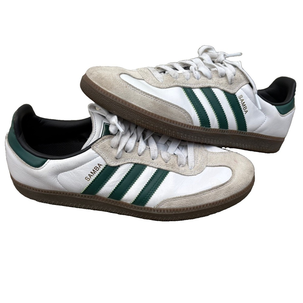 Adidas Originals Samba OG Shoes Men's Size 10.5 Cloud White Green